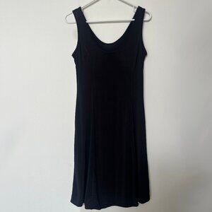 Black Stretchy Slip Dress with Trim